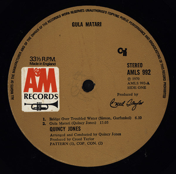 Quincy Jones : Gula Matari (LP, Album, Gat)