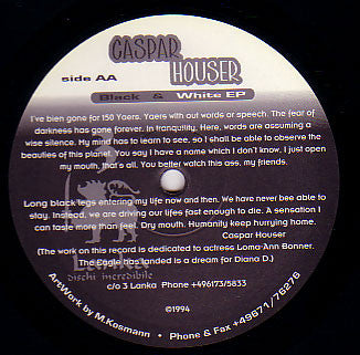 Caspar Houser : Black & White EP (12", EP)