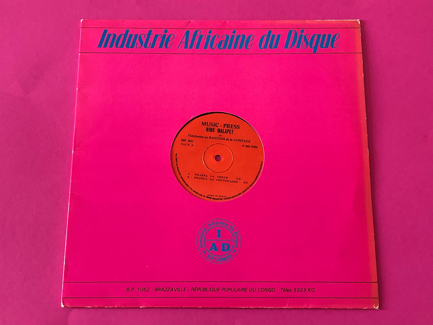 Nino Dieudonne Malapet Et L' Orchestre Les Bantous De La Capitale : Spécial Centenaire De Brazzaville 1880-1980 (LP)