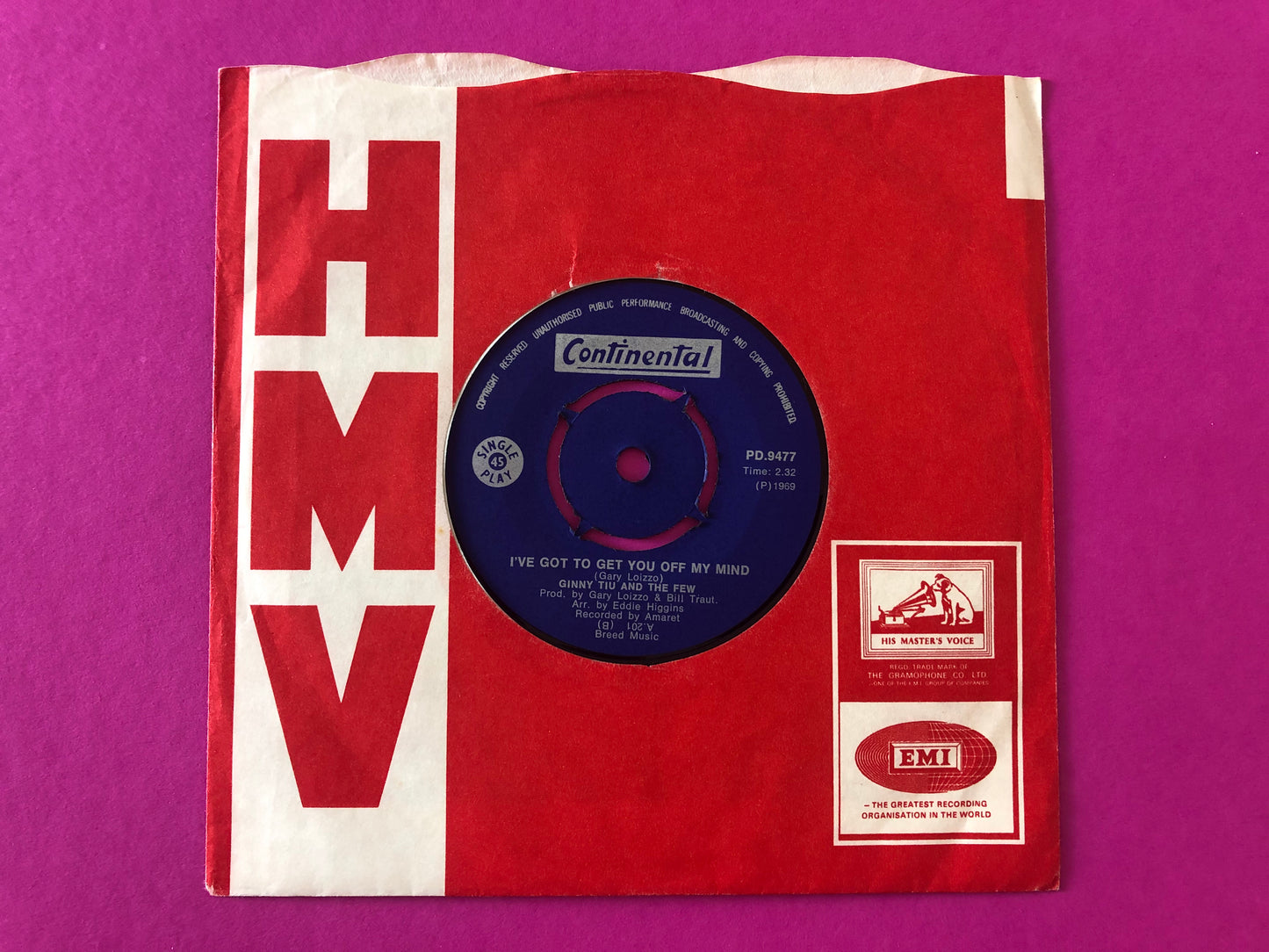 Ginny Tiu And The Few : I've Got To Get You Off My Mind / Let Me Get Through To You, Baby (7")