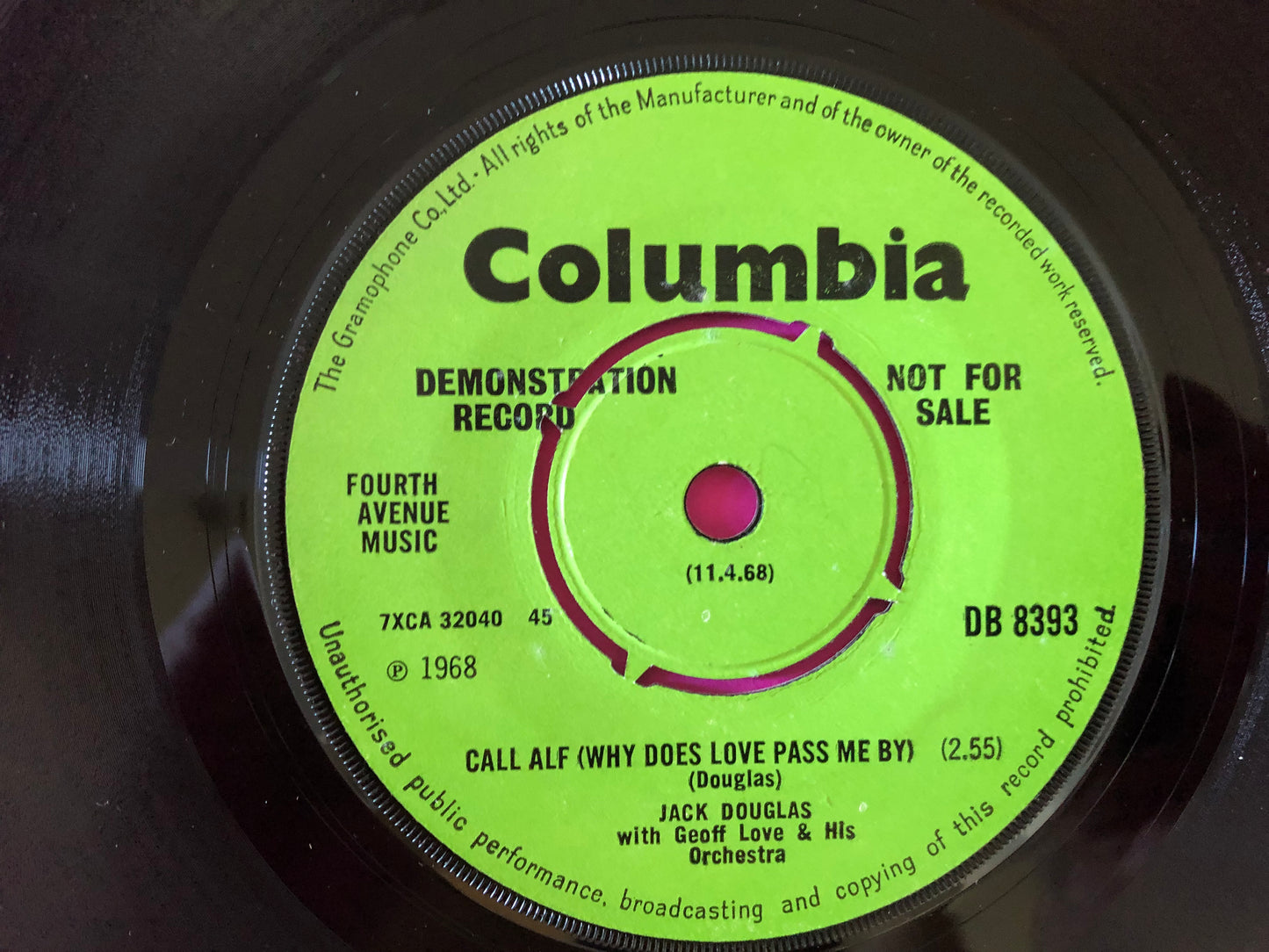 Jack Douglas (5) With Geoff Love & His Orchestra : Swanee River (7", Single, Mono, Promo, Dem)
