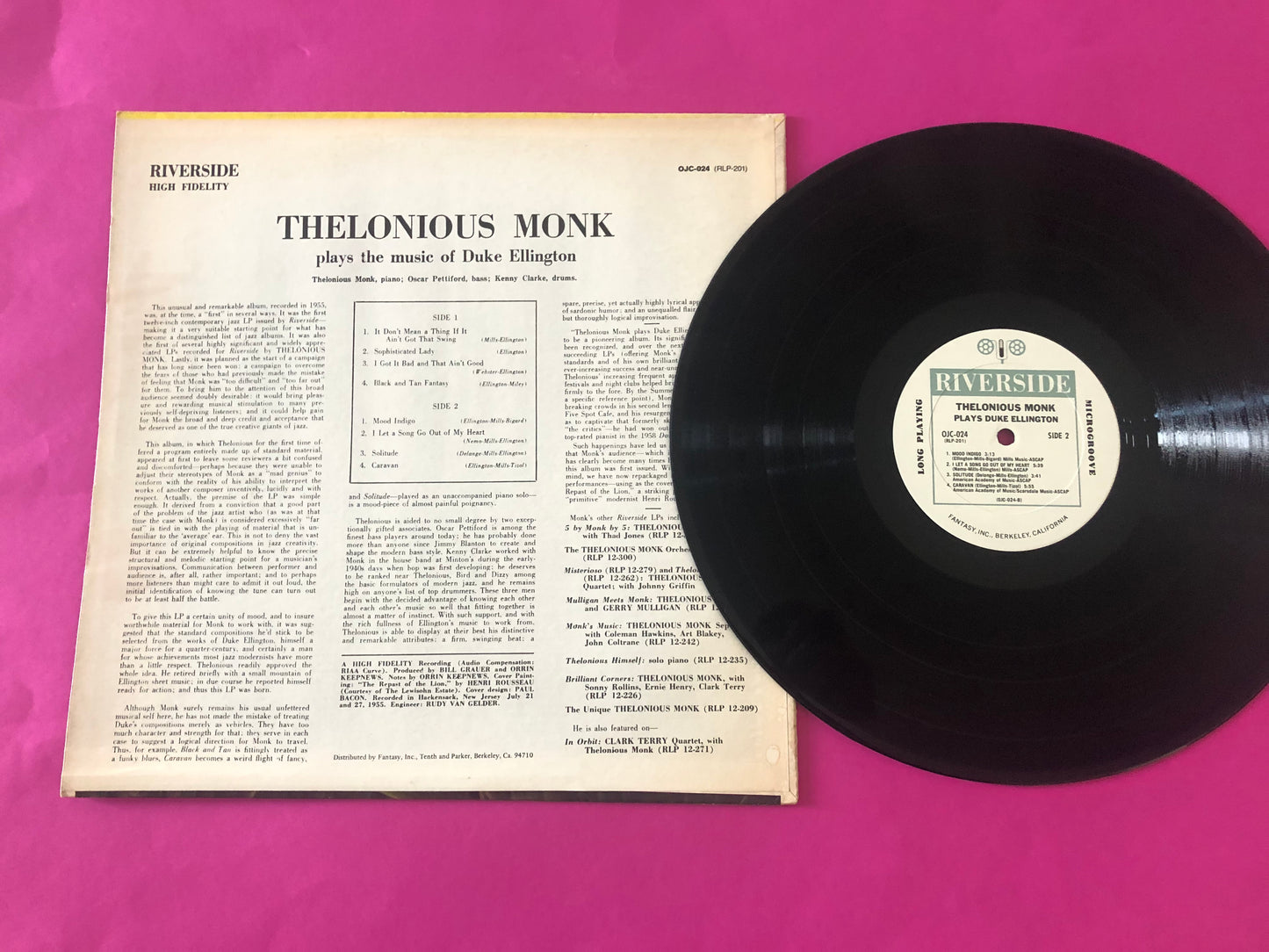 Thelonious Monk : Thelonious Monk Plays Duke Ellington (LP, Album, Mono, RE, Pit)