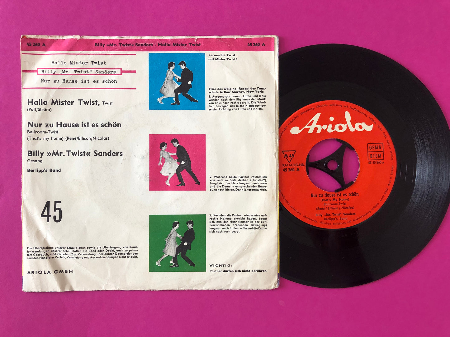Billy Sanders : Hallo Mister Twist (7",45 RPM,Single,Mono)