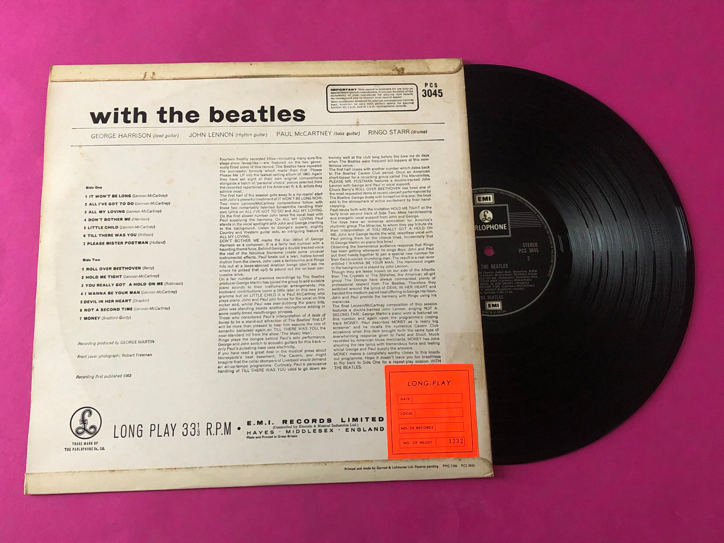 The Beatles : With The Beatles (LP, Album, RP)