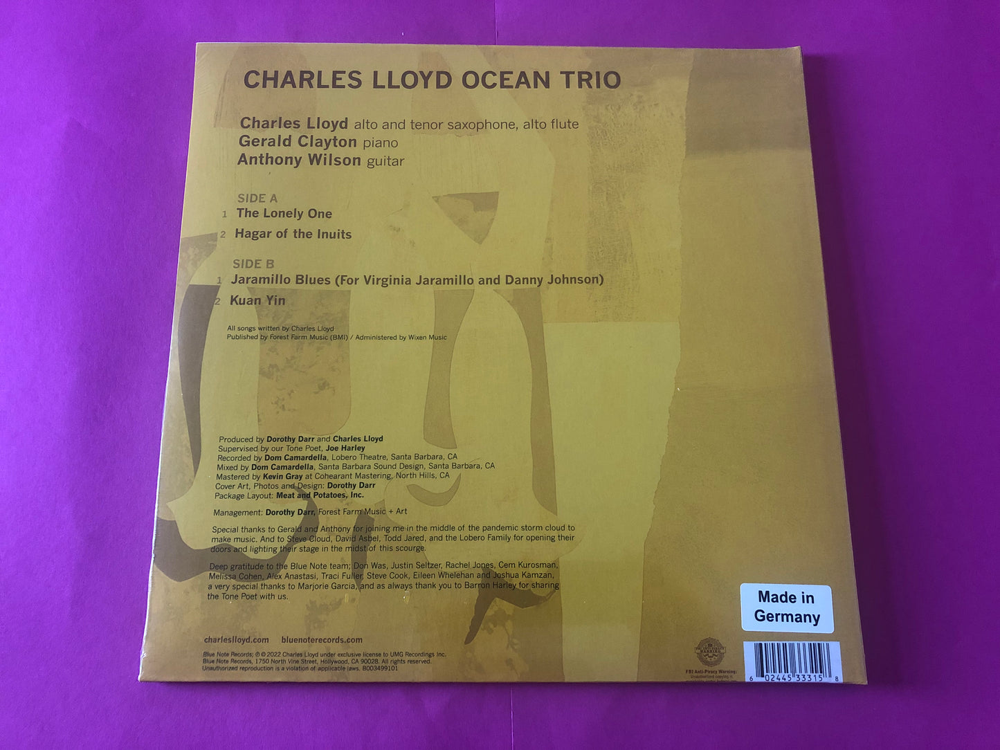 Charles Lloyd : Trios: Ocean (LP,Album,Stereo)