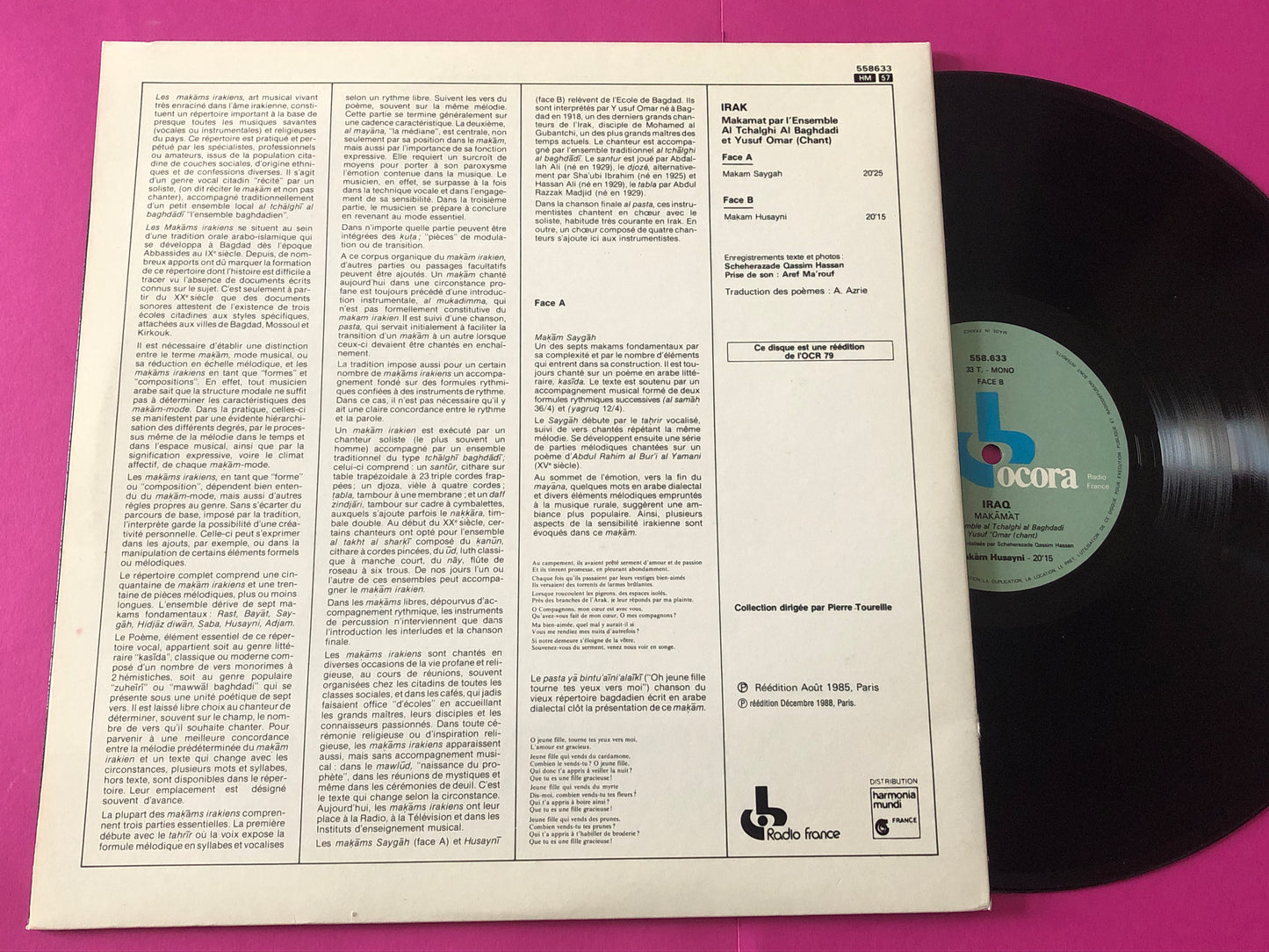 فرقة الجالغي البغدادي Et يوسف عمر : Irak / Makamat (LP,Reissue,Mono)