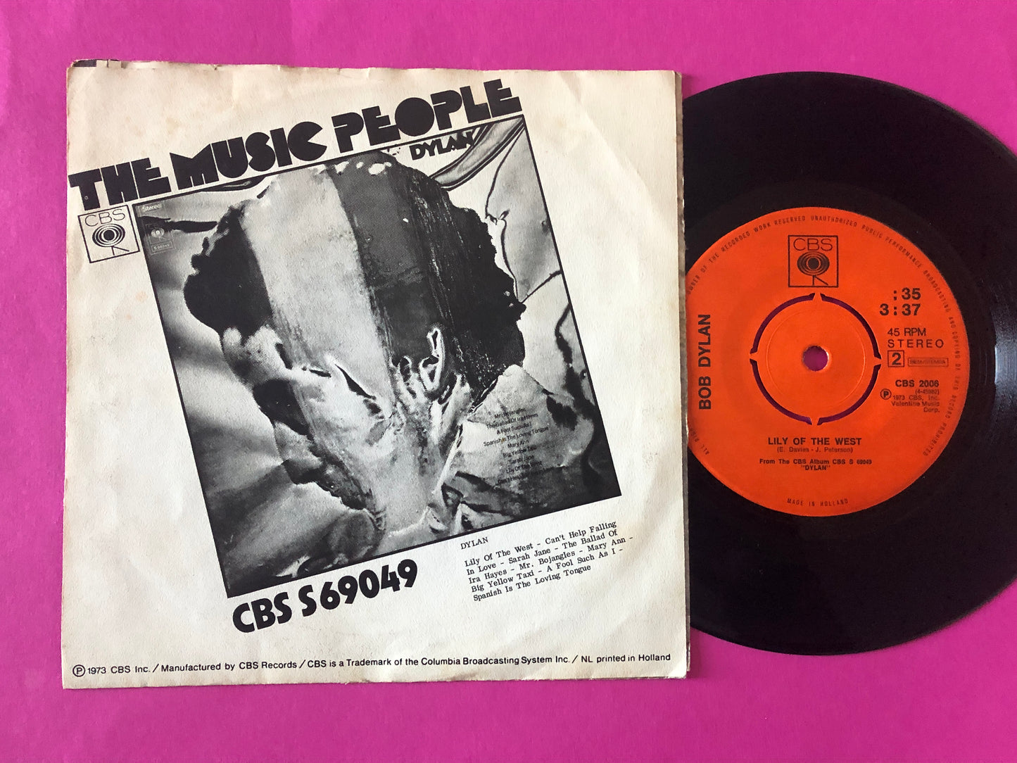 Bob Dylan : A Fool Such As I (7",45 RPM,Single,Stereo)
