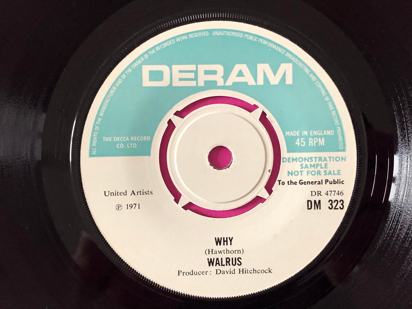 Walrus (4) : Never Gonna Let My Body Touch The Ground / Why (7", Single, Promo)