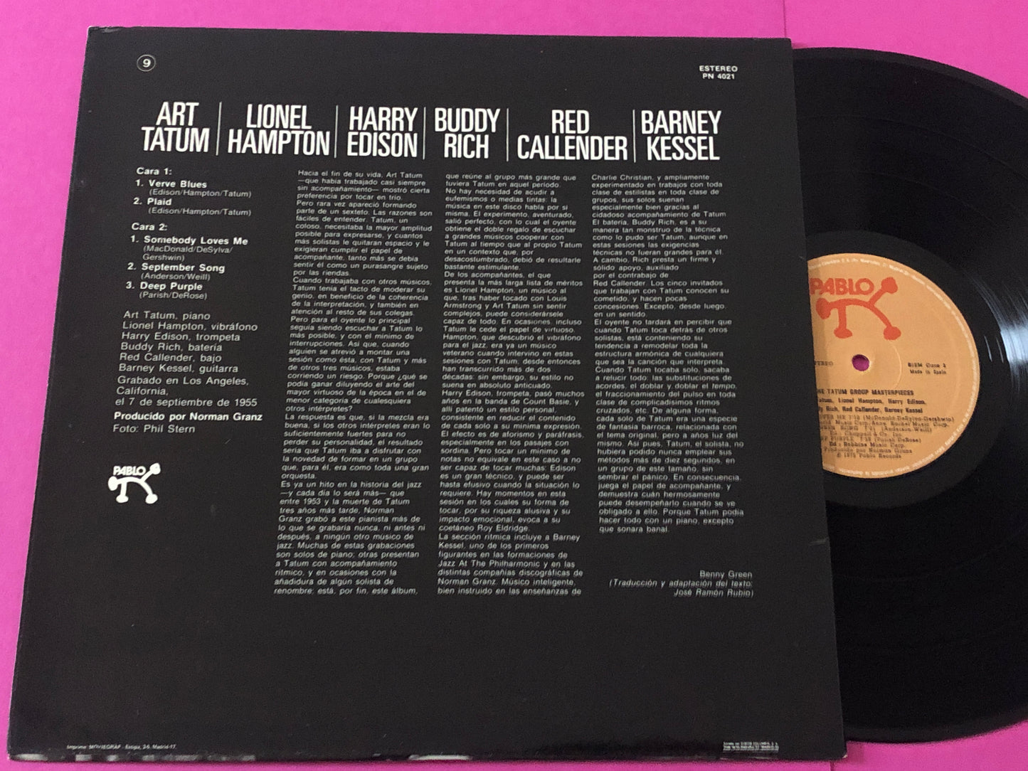Art Tatum / Lionel Hampton / Harry Edison / Buddy Rich / Red Callender / Barney Kessel : The Tatum Group Masterpieces (LP,Album)