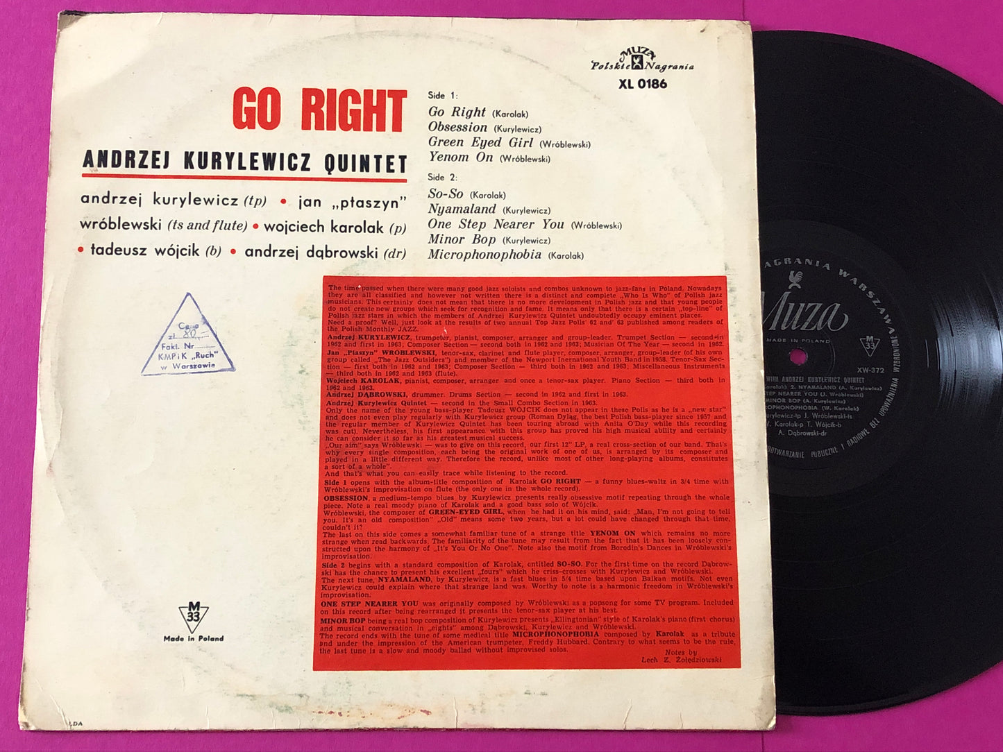 Andrzej Kurylewicz Quintet : Go Right (LP,Album,Mono)