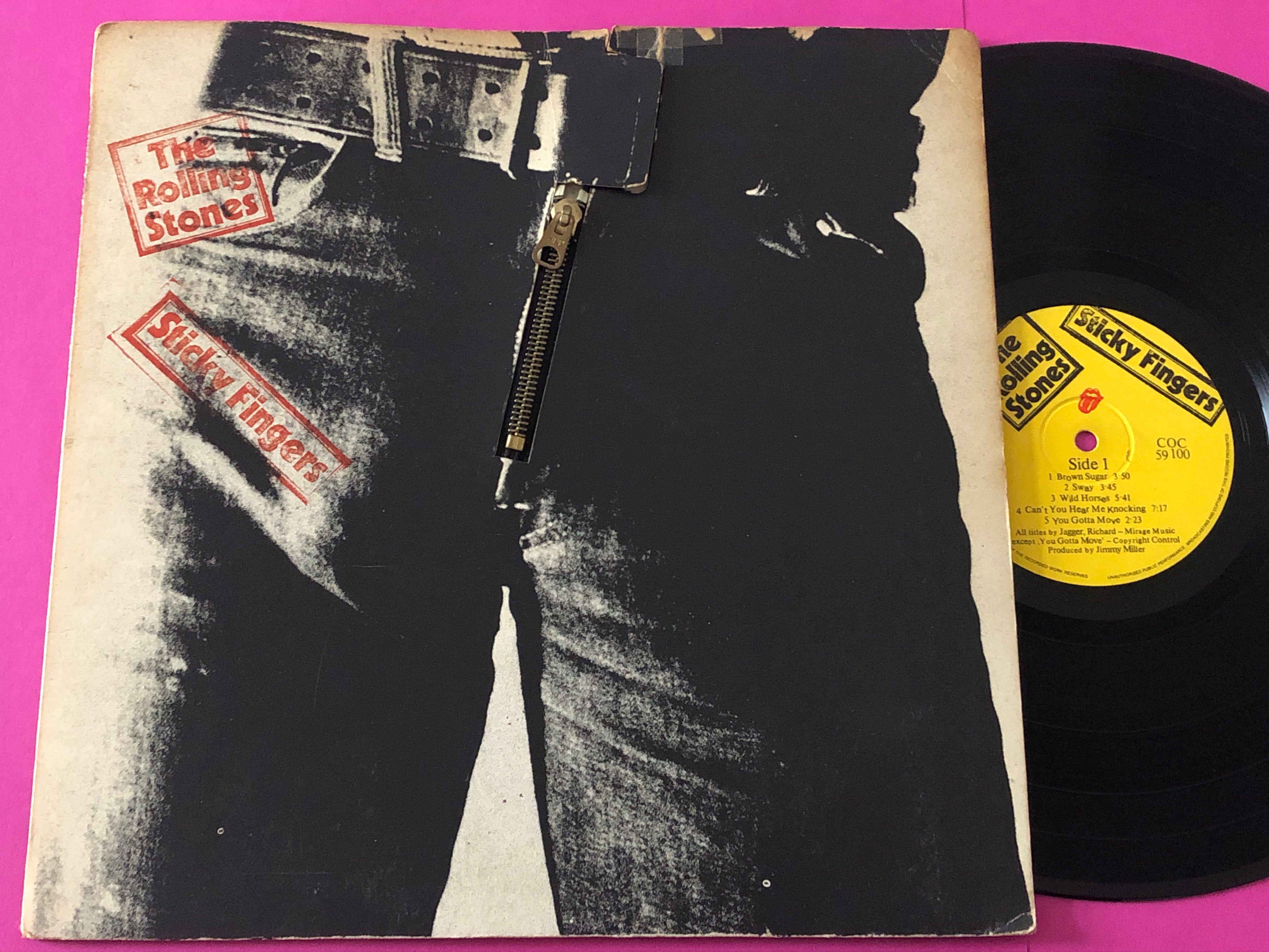 STICKY FINGERS レコード　lp Rolling Stones, Mick Jagger, Keith Richard, Mick Taylor, Andy