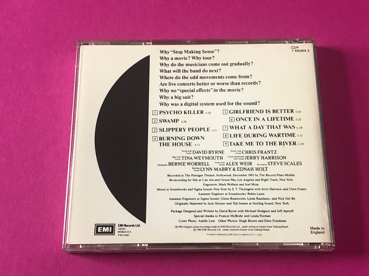 Talking Heads : Stop Making Sense (Album,Stereo)