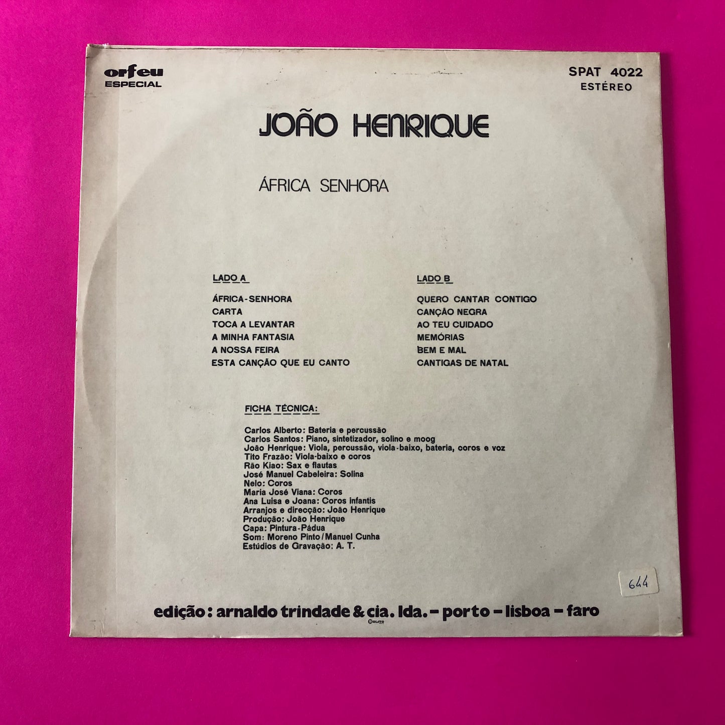 João Henrique : África Senhora (LP, Album)