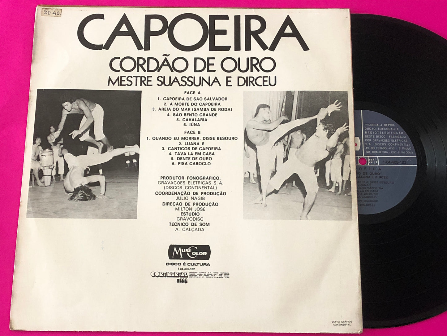 Mestre Suassuna E Dirceu de Medeiros : Capoeira Cordão De Ouro (LP, Album)