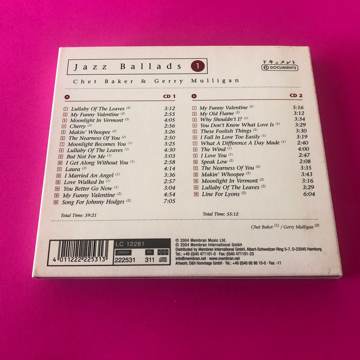 Chet Baker & Gerry Mulligan : Jazz Ballads 1 (2xCD, Comp)