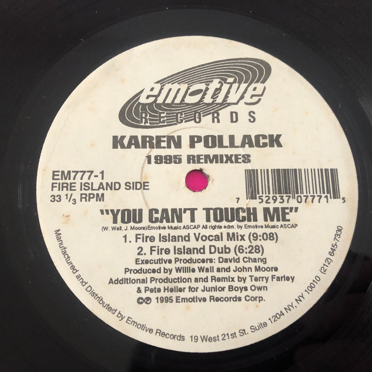Karen Pollard : You Can't Touch Me (1995 Remixes) (12")