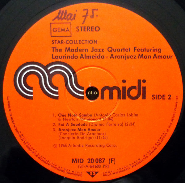 Modern Jazz Quartet, The Feat. Laurindo Almeida : Aranjuez Mon Amour (LP,Album,Reissue)