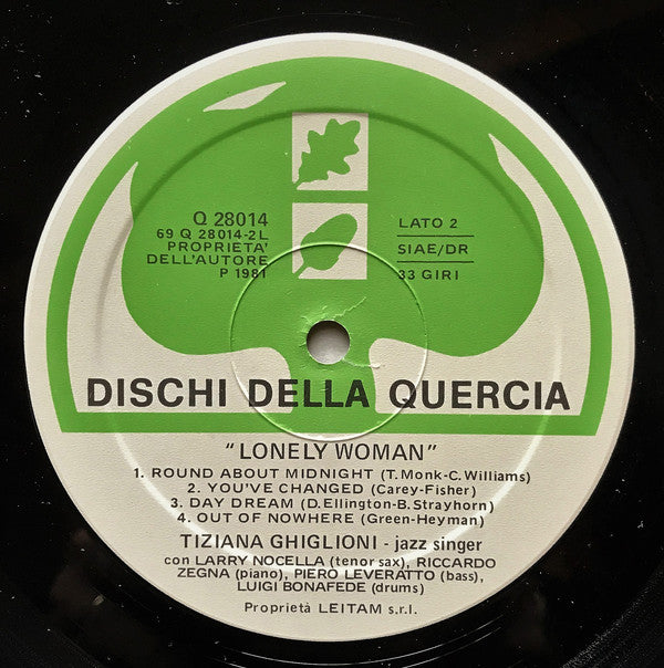 Tiziana Ghiglioni / Larry Nocella / Riccardo Zegna / Piero Leveratto / Luigi Bonafede : Lonely Woman (LP, Album)