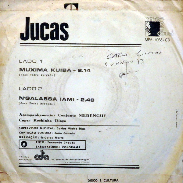 Jucas : Muxima Kuiba / N'Galassa Iami (7")