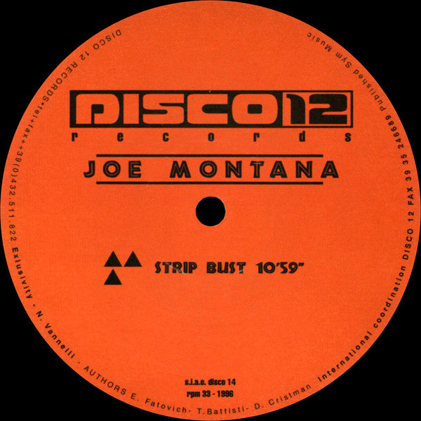 Joe Montana : Strip Bust (12")