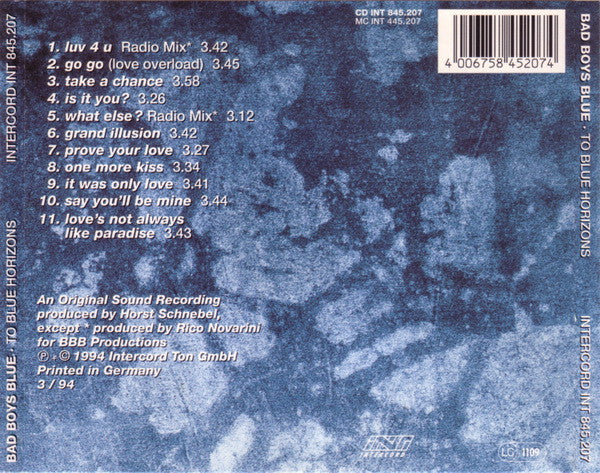 Bad Boys Blue : To Blue Horizons (CD, Album)