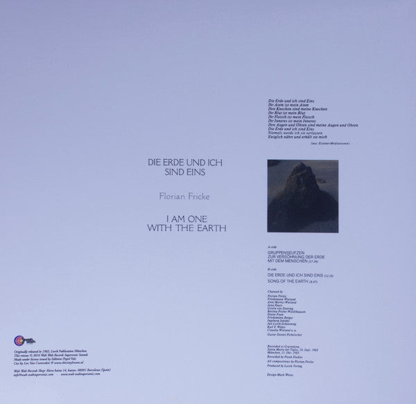Florian Fricke : Die Erde Und Ich Sind Eins = I Am One With The Earth (LP, Album, Ltd, RE, RM)