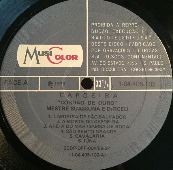 Mestre Suassuna E Dirceu* : Capoeira Cordão De Ouro (LP, Album)