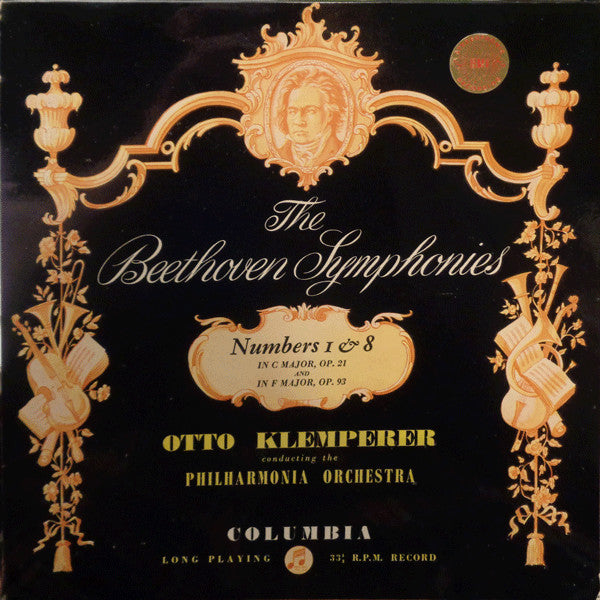 Ludwig van Beethoven - Otto Klemperer Conducting The Philharmonia Orchestra : Symphonies Numbers 1 & 8 (In C Major, Op. 21 And In F Major, Op. 93) (LP,Stereo)