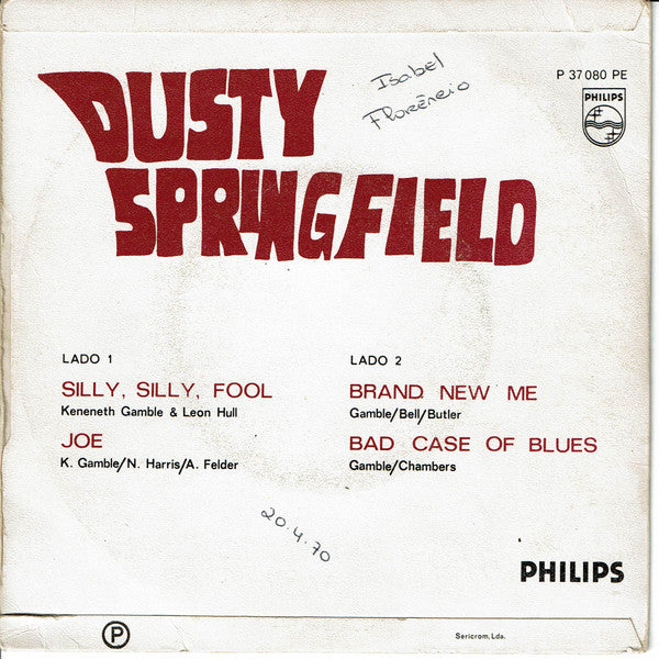 Dusty Springfield : Silly, Silly, Fool (7", EP)