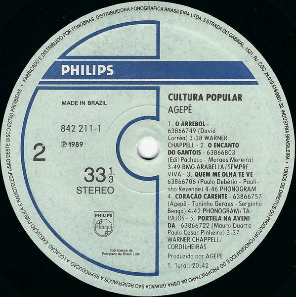 Agepê : Cultura Popular (LP, Album)