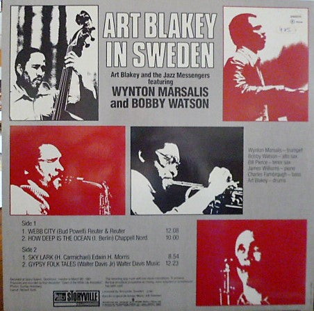 Art Blakey And The Jazz Messengers* Featuring Wynton Marsalis And Bobby Watson (2) : Art Blakey In Sweden (LP, Album)