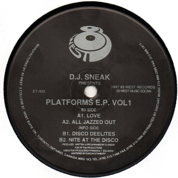 D.J. Sneak* : Platforms E.P. Vol1 (12", EP, RP)
