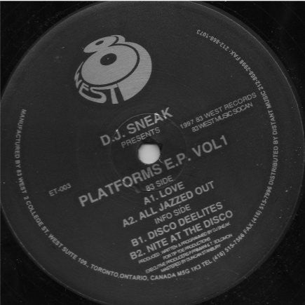 D.J. Sneak* : Platforms E.P. Vol1 (12", EP, RP)