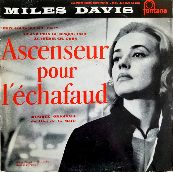 Miles Davis : Ascenseur Pour L'Échafaud (10", Album, cov)