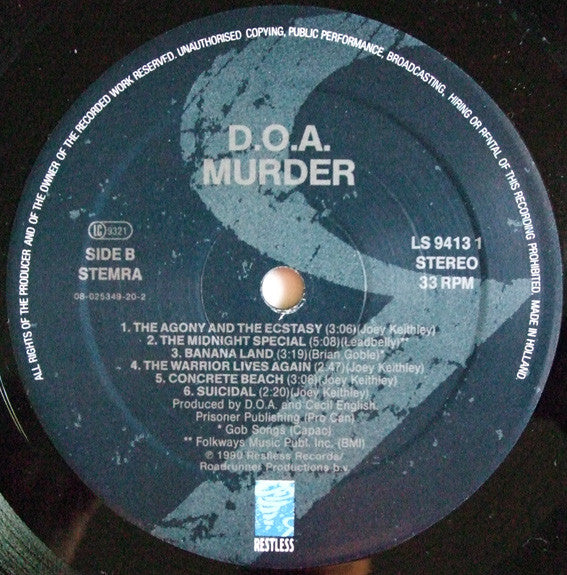 D.O.A. (2) : Murder. (LP, Album)