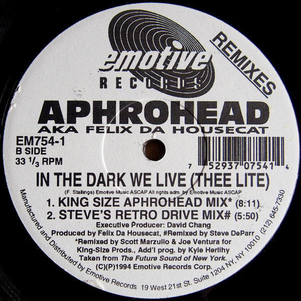 Aphrohead : In The Dark We Live (Thee Lite) (Remixes) (2x12")