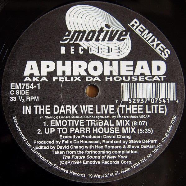 Aphrohead : In The Dark We Live (Thee Lite) (Remixes) (2x12")