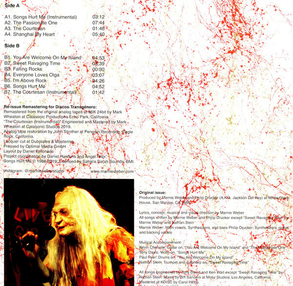 Marnie (5) : Songs Hurt Me (LP, Album, Ltd, RE, RM)