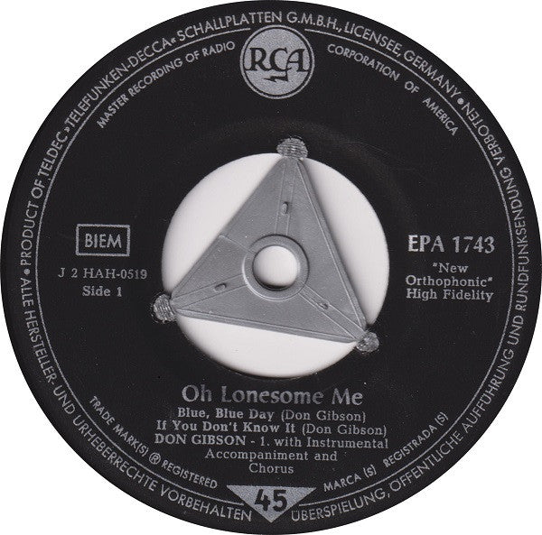 Don Gibson : Oh Lonesome Me (7", EP)