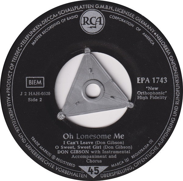 Don Gibson : Oh Lonesome Me (7", EP)