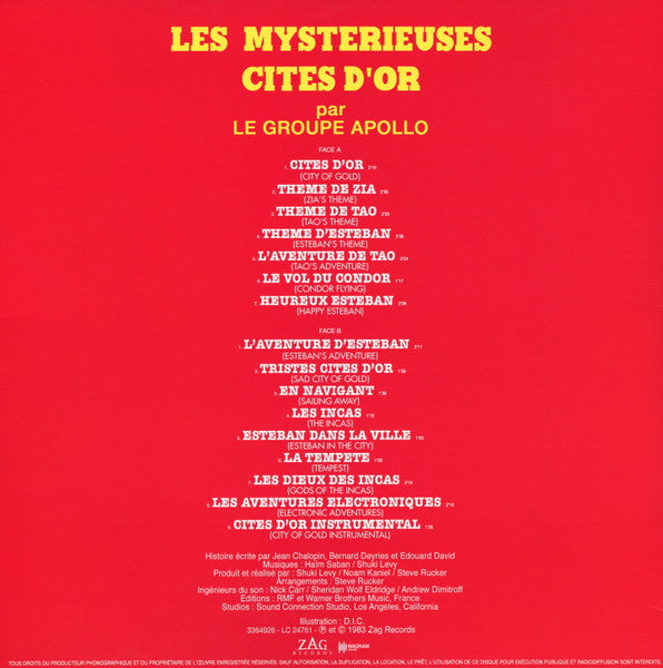 Le Groupe Apollo* : Les Mystérieuses Cités D'Or (Bande Originale De La Série Télévisée) (LP, Album, Ltd, RE)