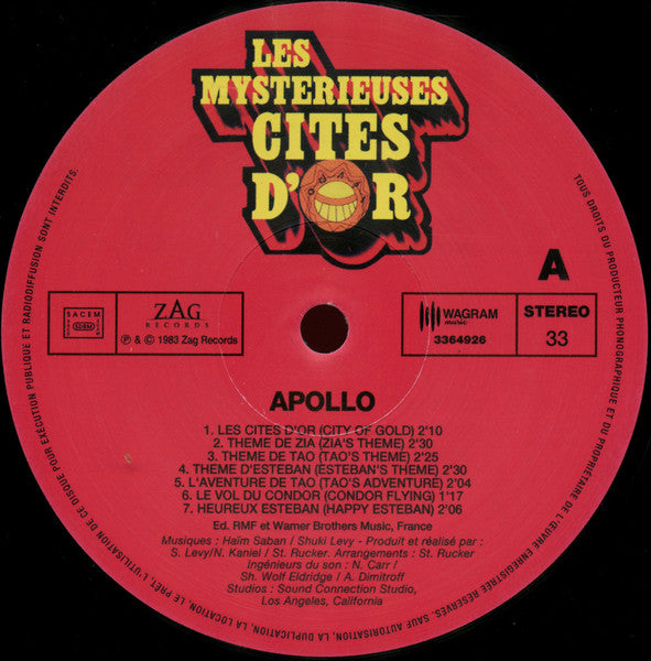 Le Groupe Apollo* : Les Mystérieuses Cités D'Or (Bande Originale De La Série Télévisée) (LP, Album, Ltd, RE)