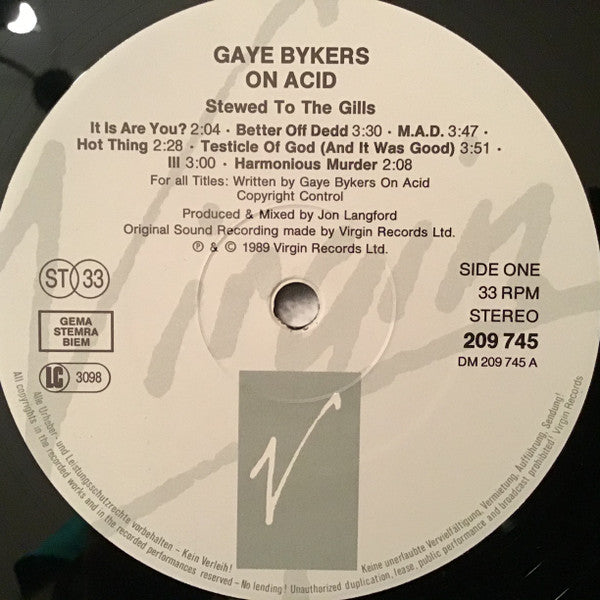 Gaye Bykers On Acid : Stewed To The Gills... (LP, Album)