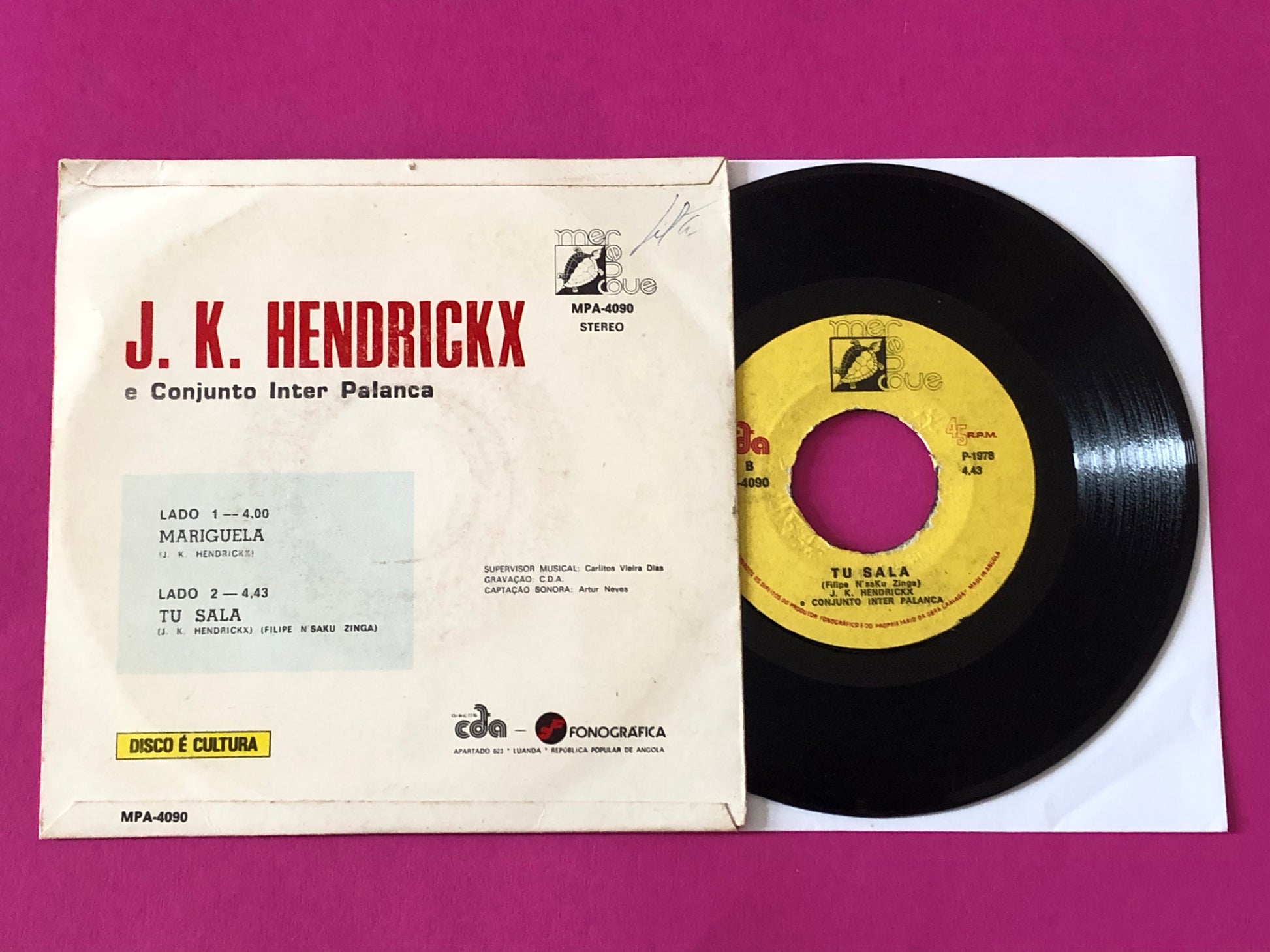 J. K. Hendrickx E Conjunto Inter Palanca : Mariguela / Tu Sala (7",45 RPM)