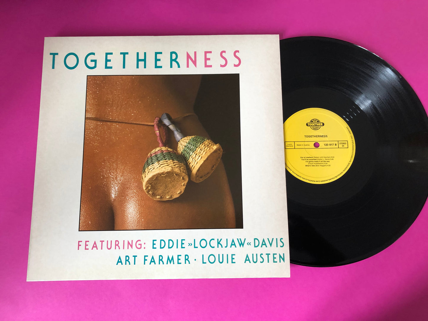 Together (22) Featuring Eddie "Lockjaw" Davis · Art Farmer · Louie Austen : Togetherness (LP,Album,Stereo)