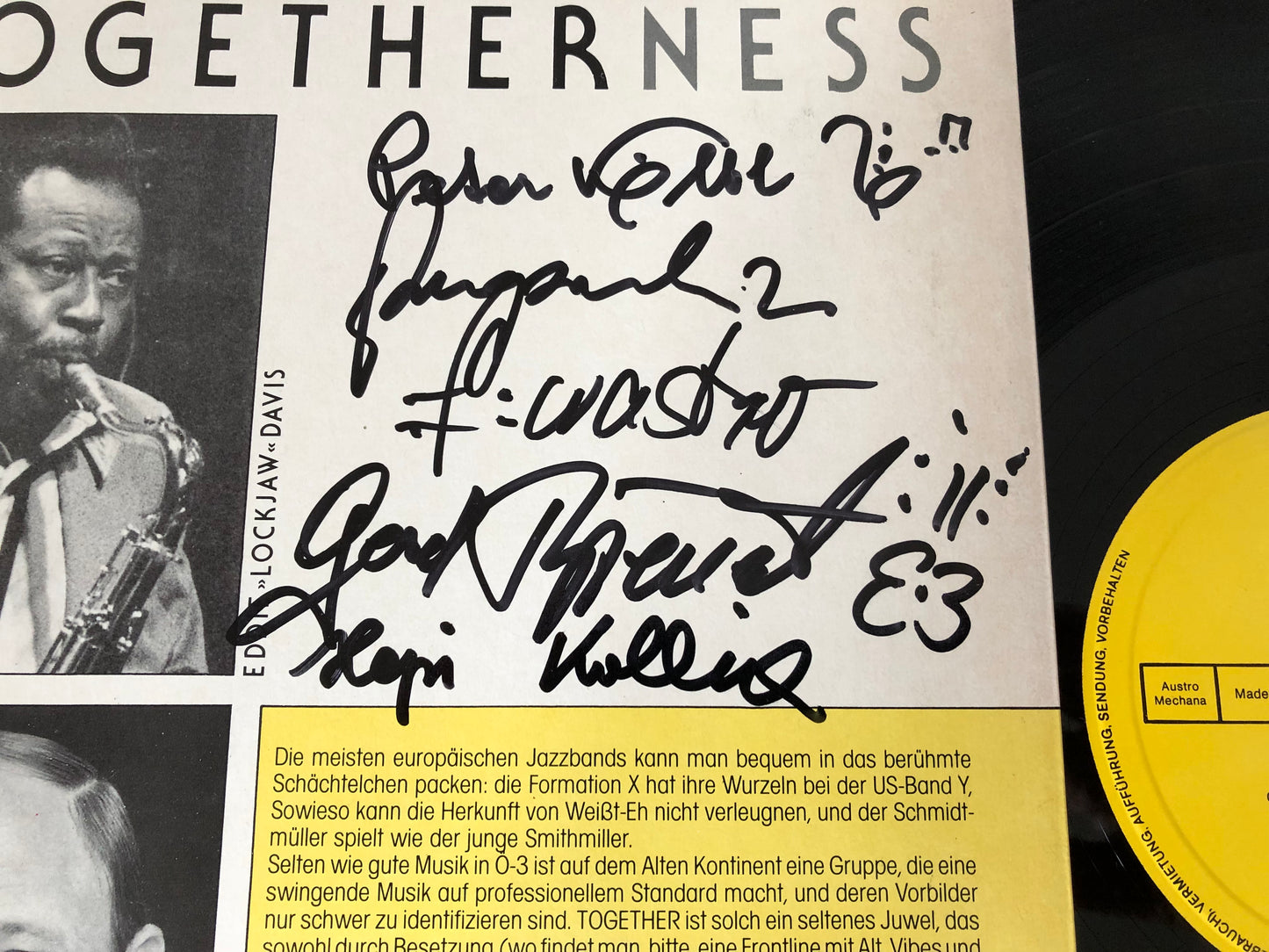 Together (22) Featuring Eddie "Lockjaw" Davis · Art Farmer · Louie Austen : Togetherness (LP,Album,Stereo)