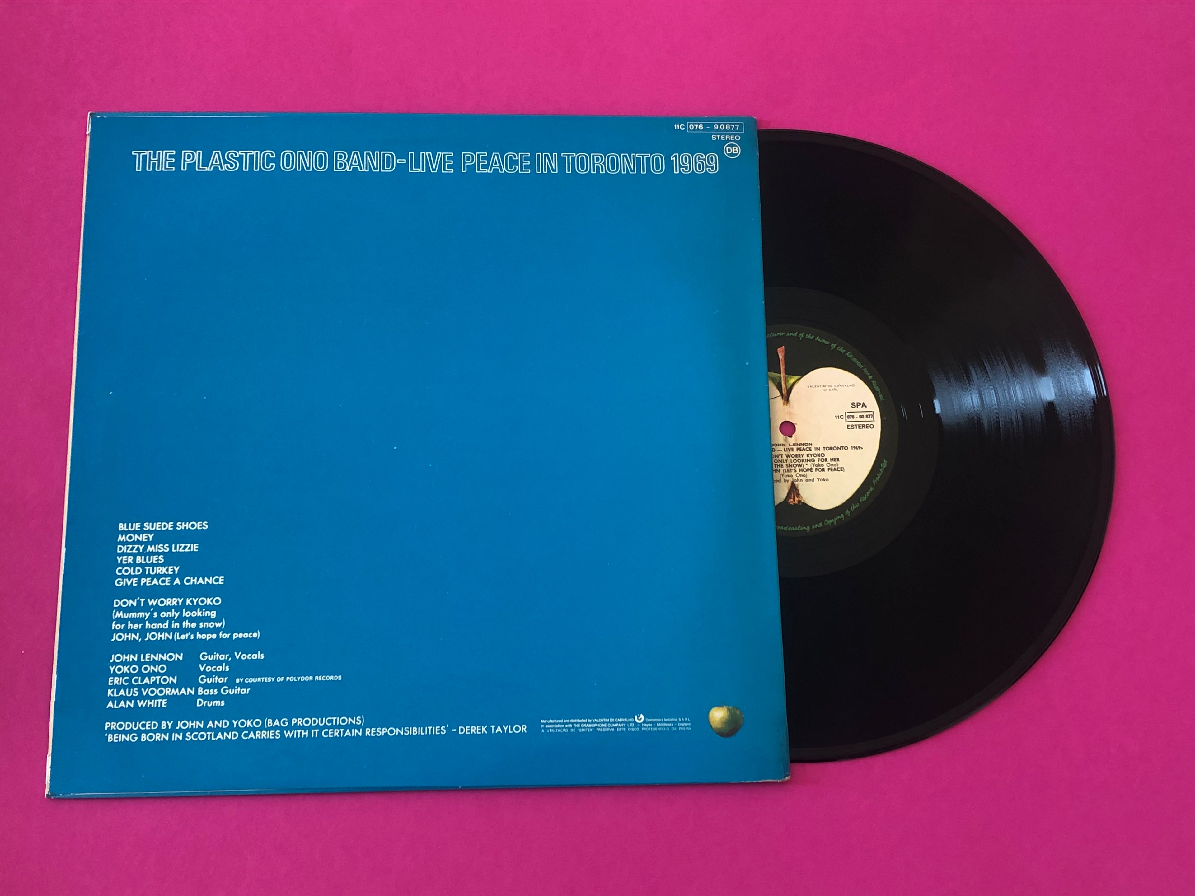 The Plastic Ono Band : Live Peace In Toronto 1969 (LP, Album, RE)