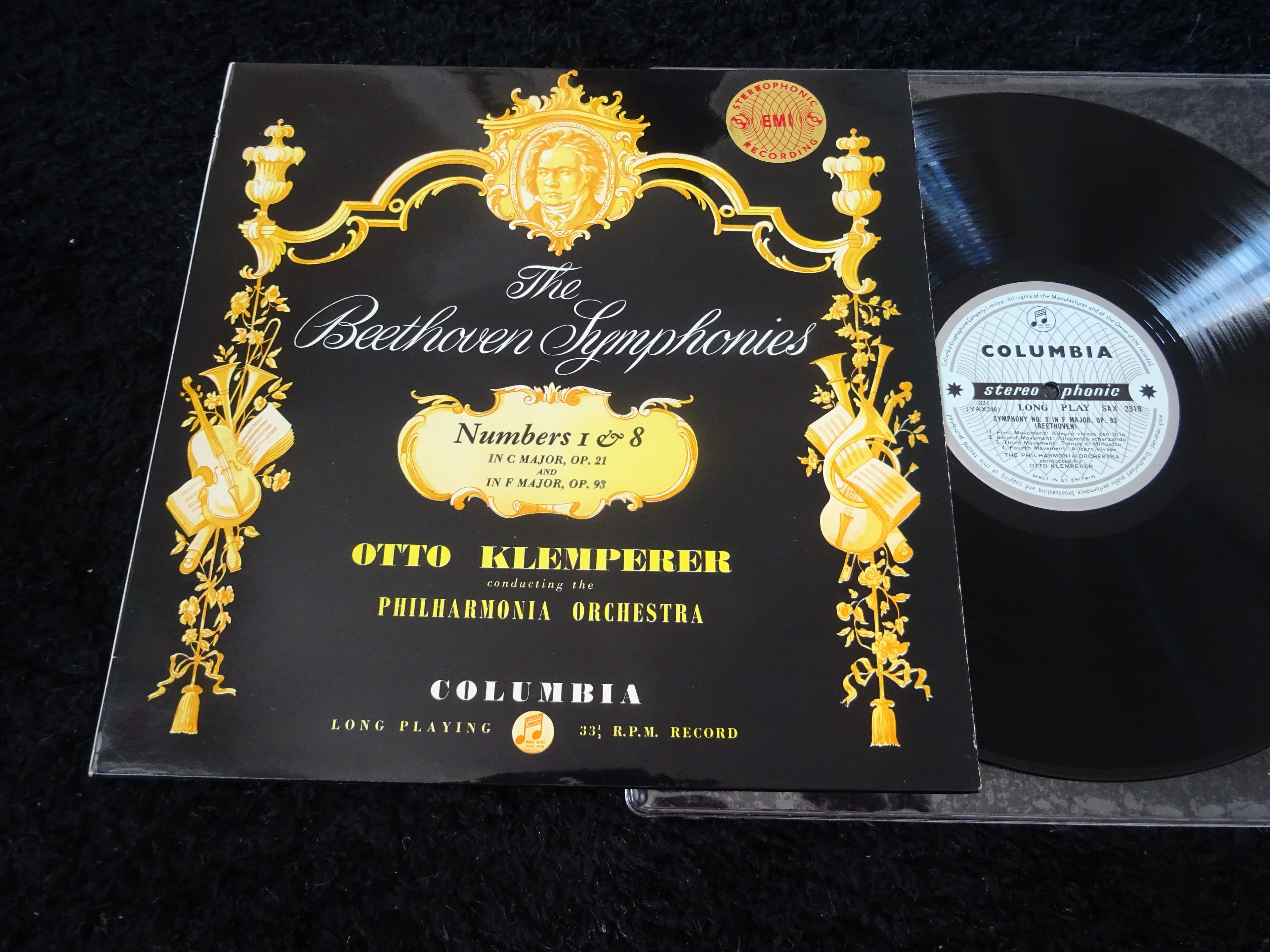 Ludwig van Beethoven - Otto Klemperer Conducting The Philharmonia Orchestra : Symphonies Numbers 1 & 8 (In C Major, Op. 21 And In F Major, Op. 93) (LP,Stereo)