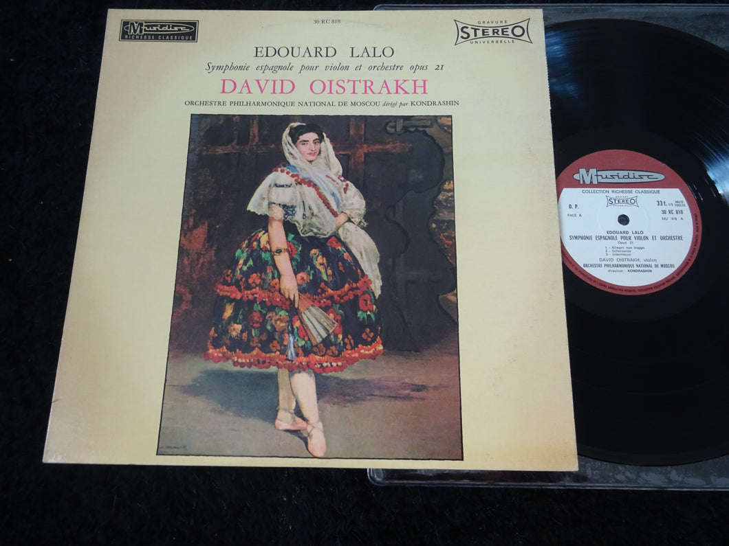 Édouard Lalo - David Oistrach, Moscow Philharmonic Orchestra Dirigé Par Kiril Kondrashin : Symphonie Espagnole Pour Violon Et Orchestre Opus 21 (LP,Reissue,Stereo)
