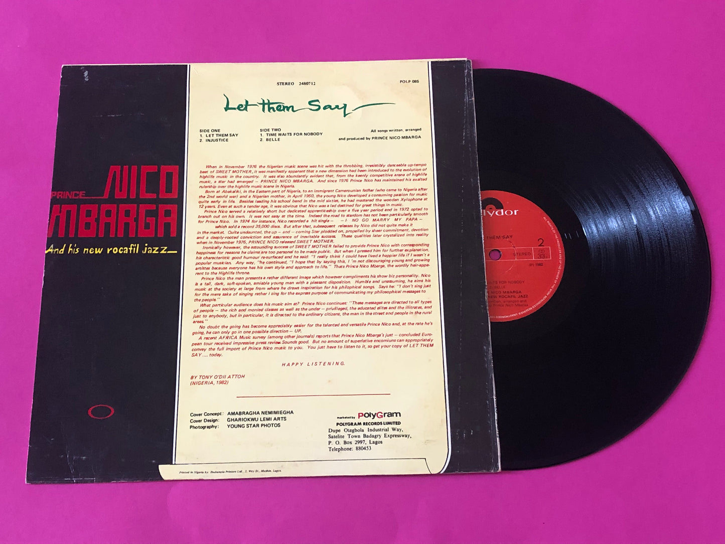 Prince Nico Mbarga And Rocafil Jazz : Let Them Say (LP, Album)